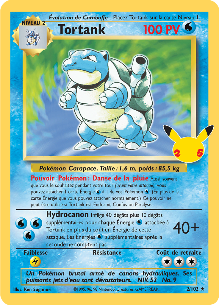 Cartes Pokémon - Tortank - EB07.5 2/102 - Célébrations 25ans SWSH07.5 FR NM
