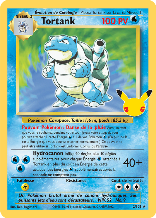 Cartes Pokémon - Tortank - EB07.5 2/102 - Célébrations 25ans SWSH07.5 FR NM