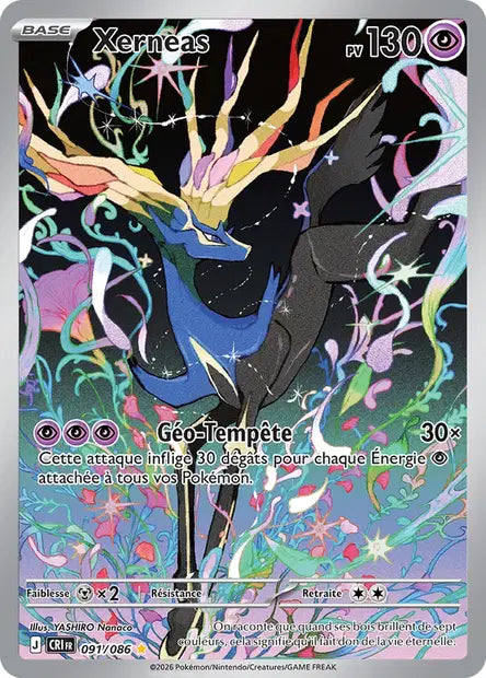 Cartes Pokémon - Xerneas CRI 091 - ME04 NM FR